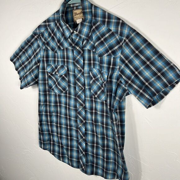 🔥🔥 Vintage WRANGLER PEARL SNAP Short Sleeve Cowboy Shirt Men Sz XL - PERFECT - Picture 3 of 6